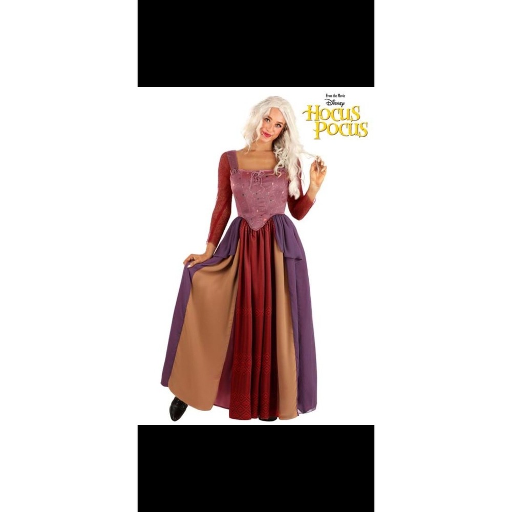 Spirit Halloween Hocus Pocus Cosplay Sarah Sanderson Costume Witch Dress adult